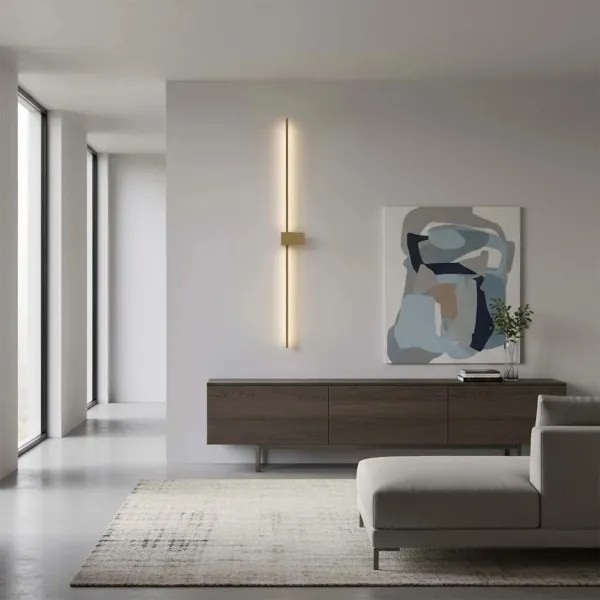 Aplica de perete LED AISHA, 20 W, 230 V, 4000 K, 120 cm, auriu