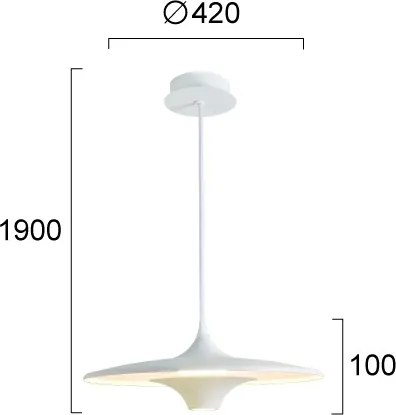 Lustră LED pe cablu RENE LED/19W/230V CRI 90 alb