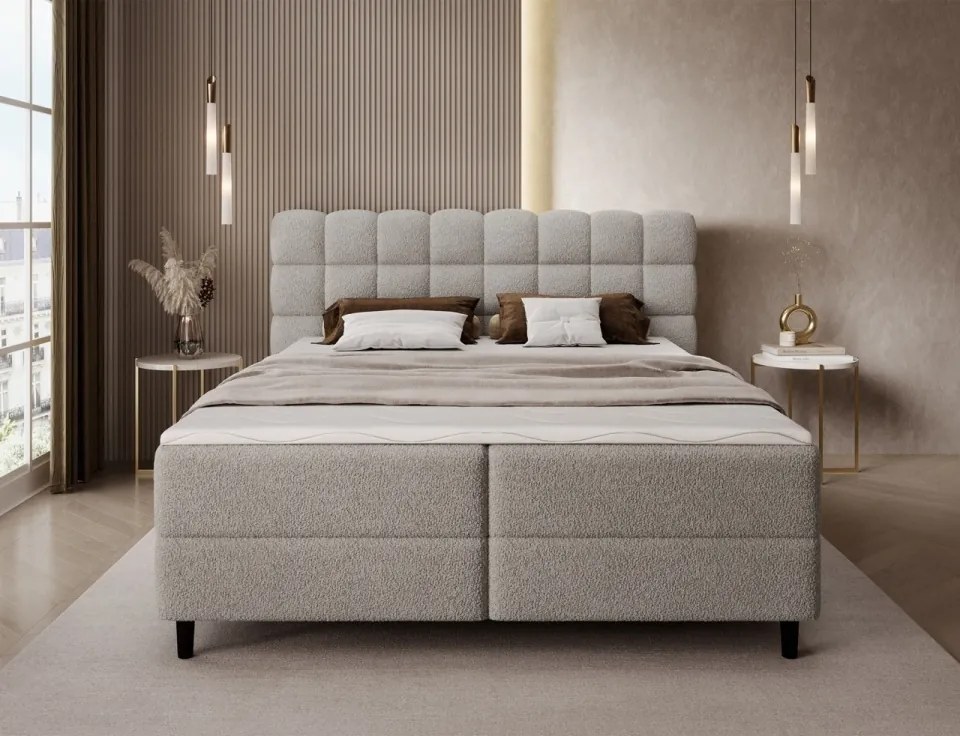 Pat continental, 140x200 cm, Camma, Eltap (Culoare: Alb / Royal 01)