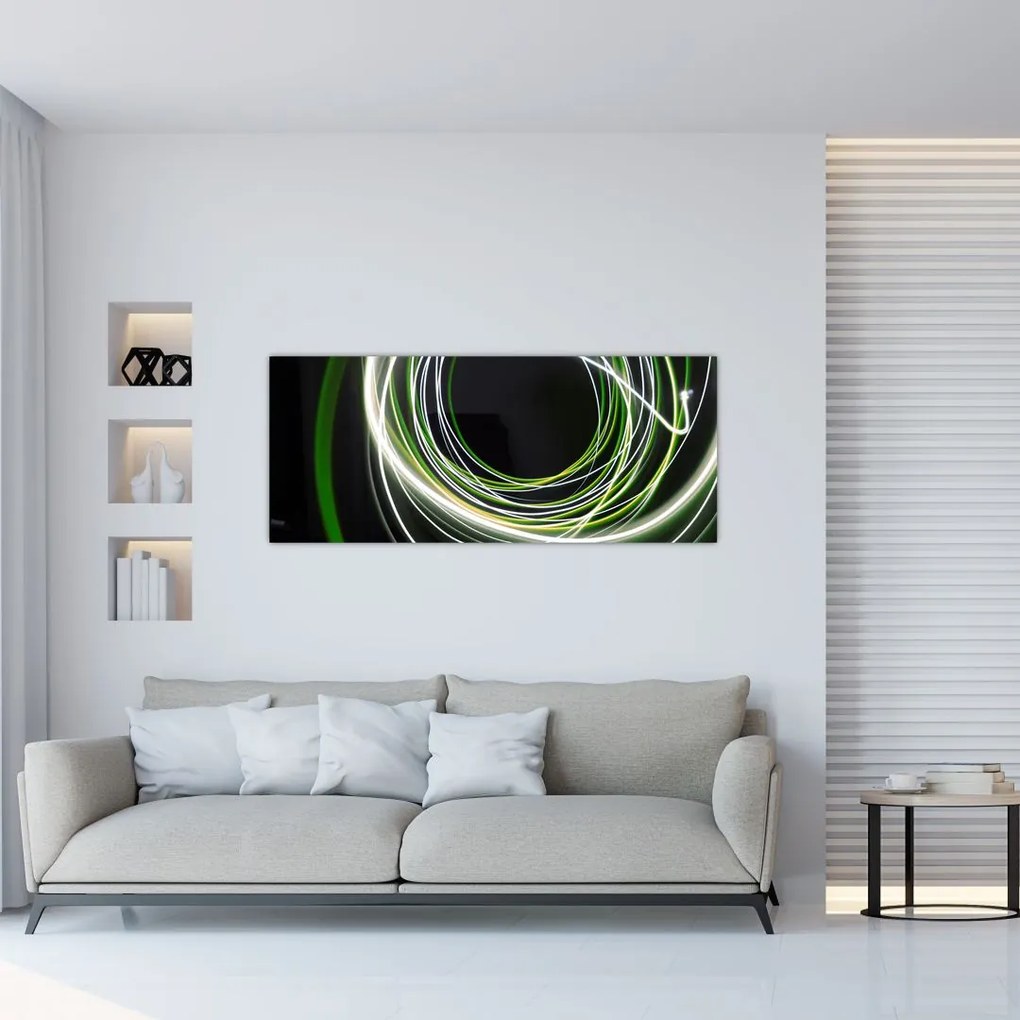 Obraz cu linii verzi (120x50 cm)