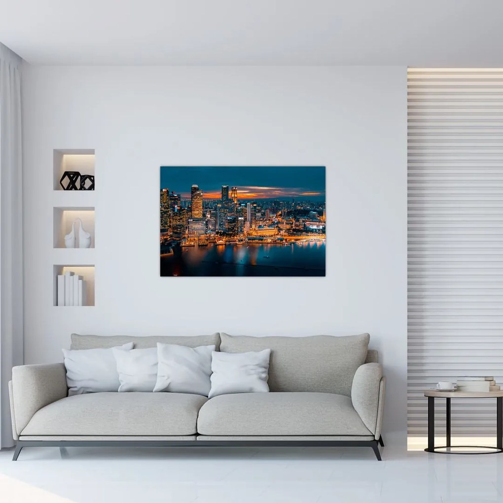 Tablou cu orașul nocturn (90x60 cm)