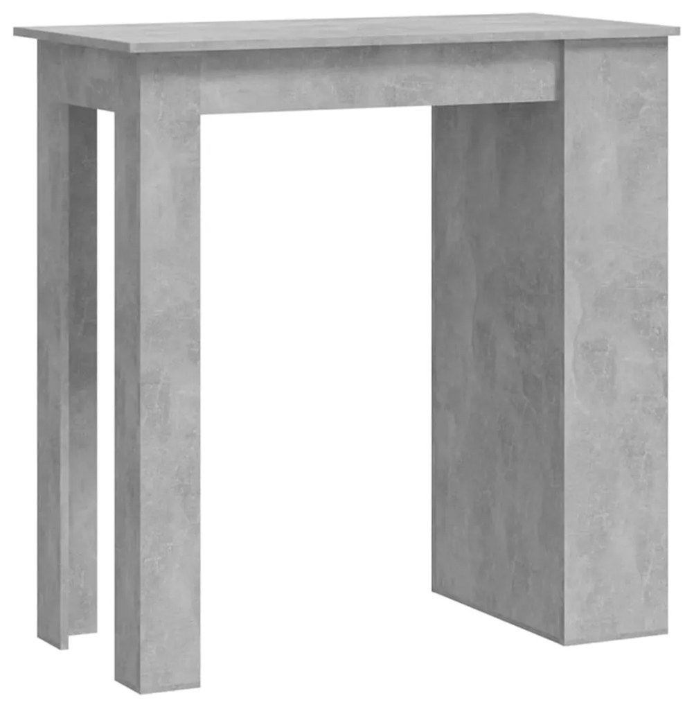 809471 vidaXL Masă de bar cu raft de depozitare, gri beton, 102x50x103,5 cm