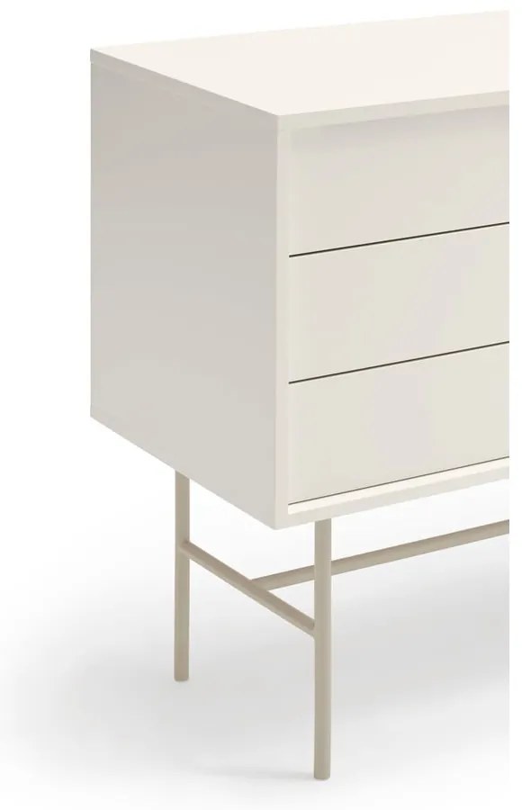 Comodă joasă cu ușă glisantă bej-crem 140x91 cm Nube – Teulat