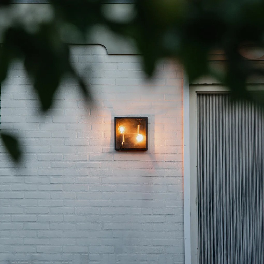 Lampă industrială de exterior cu 2 lumini neagră - Rotterdam