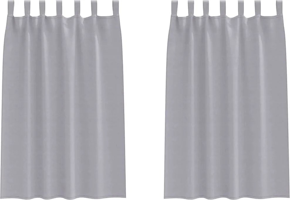 vidaXL Perdele Opaque cu Inel 2 pcs Gri Metalic 175 x 140 cm Poliester