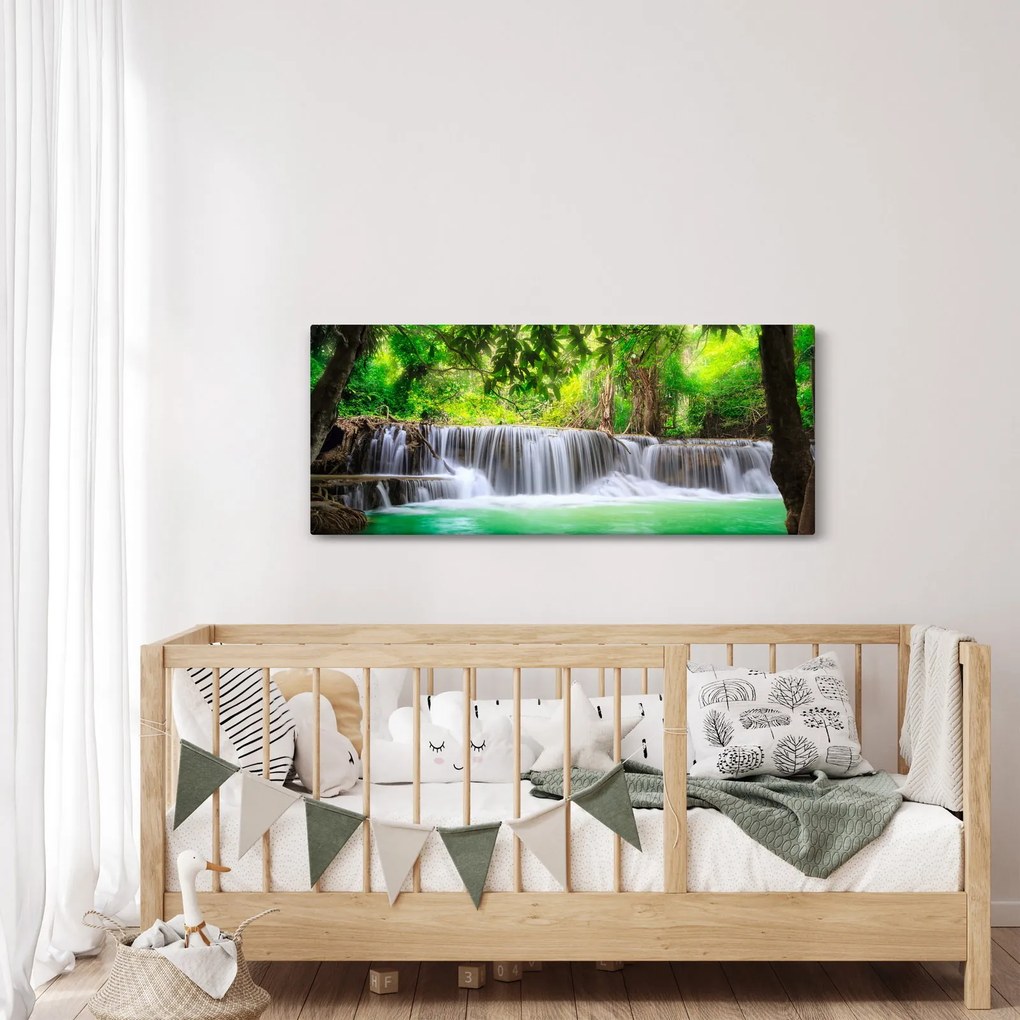 Tablou - cascada din Kanchanaburi, Thailanda (120x50 cm)