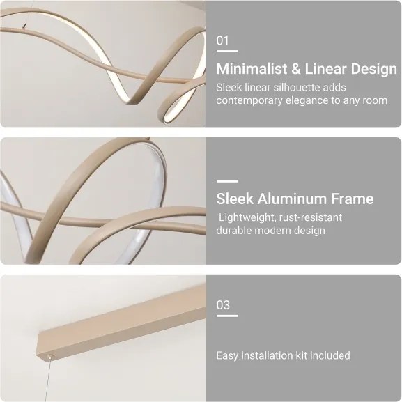 Brilagi - Lustra LED dimabilă pe cablu SIGNATURE LED/55W/230V 120x23 cm bej + telecomandă