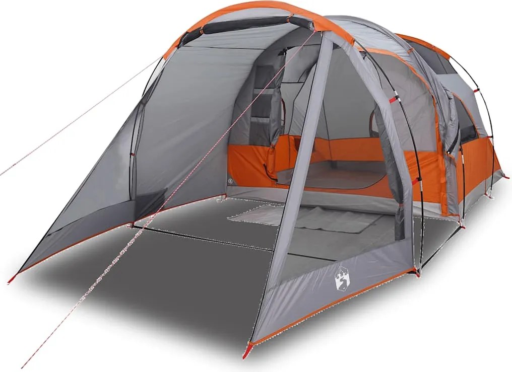 vidaXL Cort de camping tunel pentru 4 persoane, gri, impermeabil