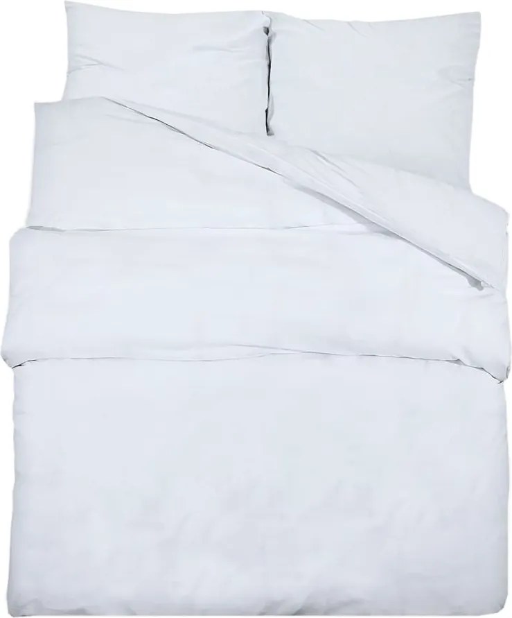 vidaXL Set cu husă de pilotă, alb, 155x220 cm, microfibră
