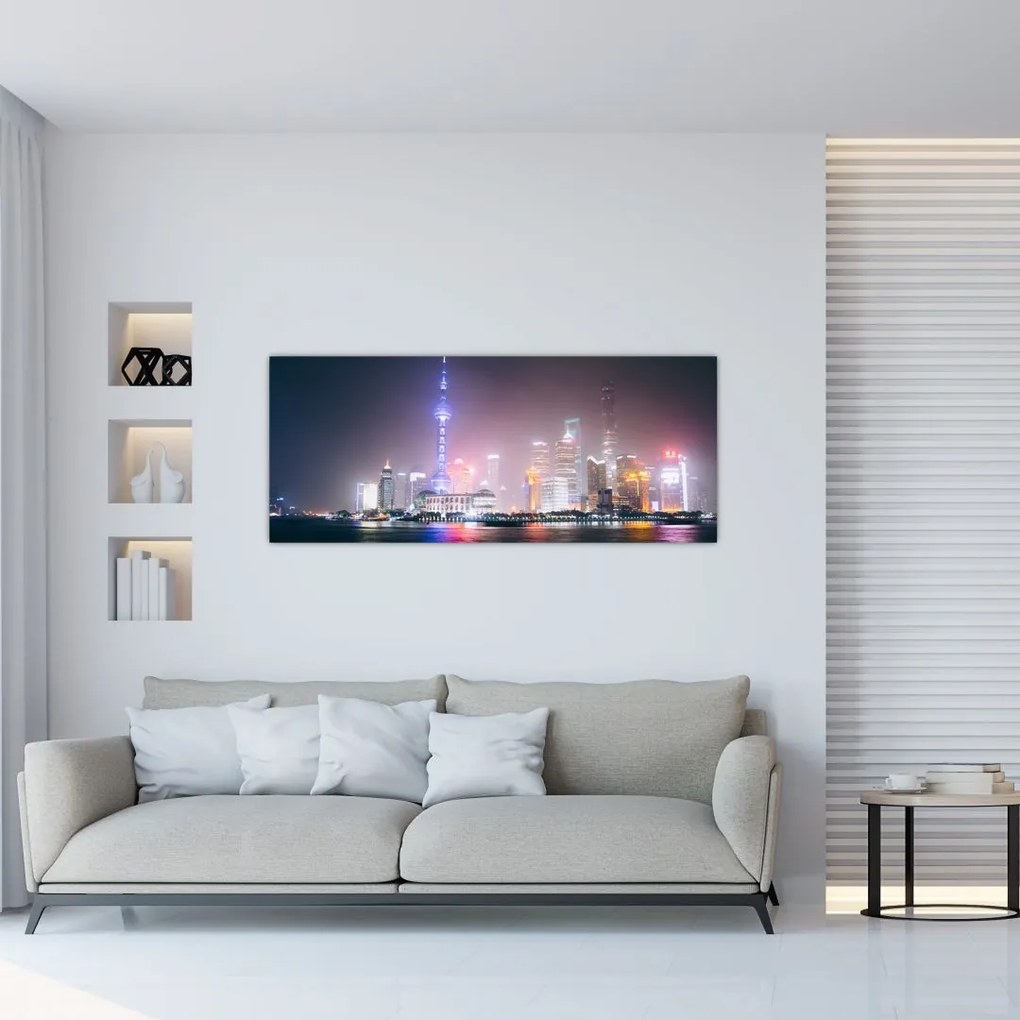 Tablou Shangai nocturn (120x50 cm), în 40 de alte dimensiuni noi