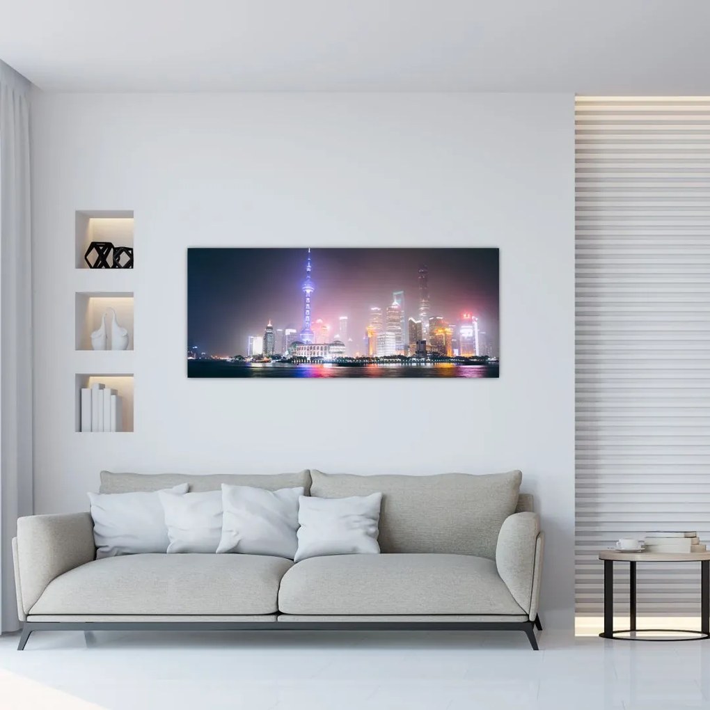 Tabloul Shangai nocturn (120x50 cm)