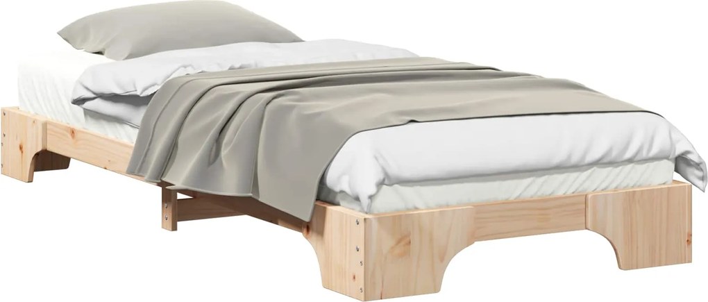 vidaXL Cadru de pat Maro 100 x 220 cm Lemn de pin masiv