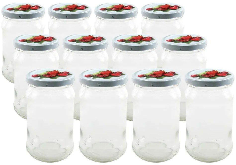 Set borcane de conservare Orion, cu capac, 0,3 l, 12 buc.