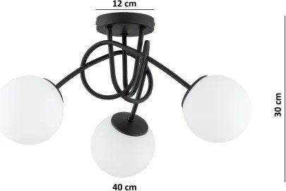 Brilagi - Lustră aplicată MILO 3xE27/60W/230V neagră
