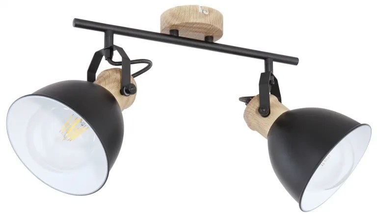 Plafoniera metal stil industrial WIHO 2 negru/maro