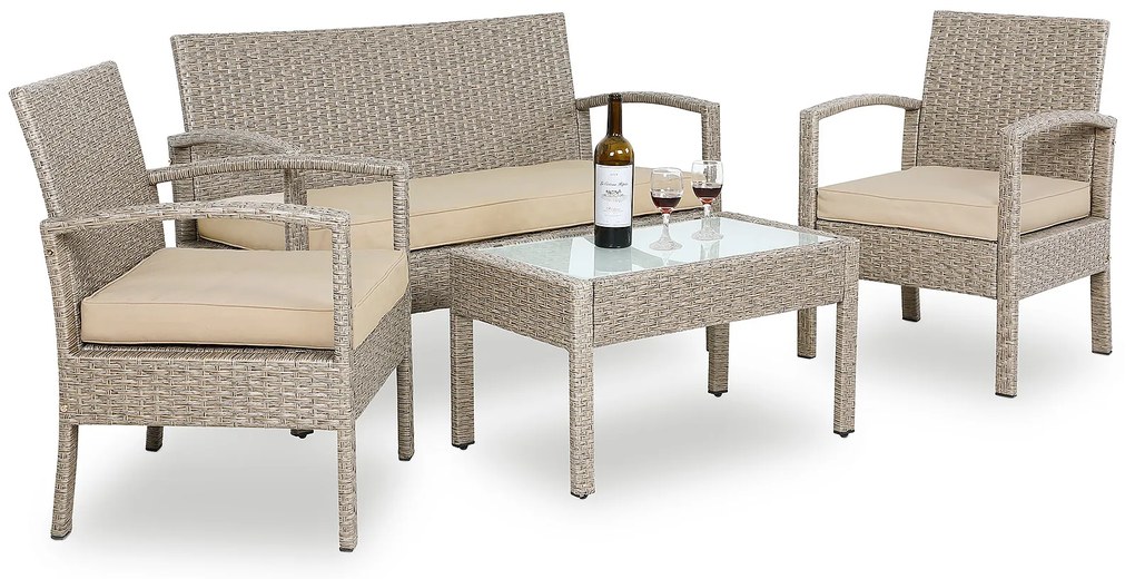 Deuba Set rattan Jamaica - crem