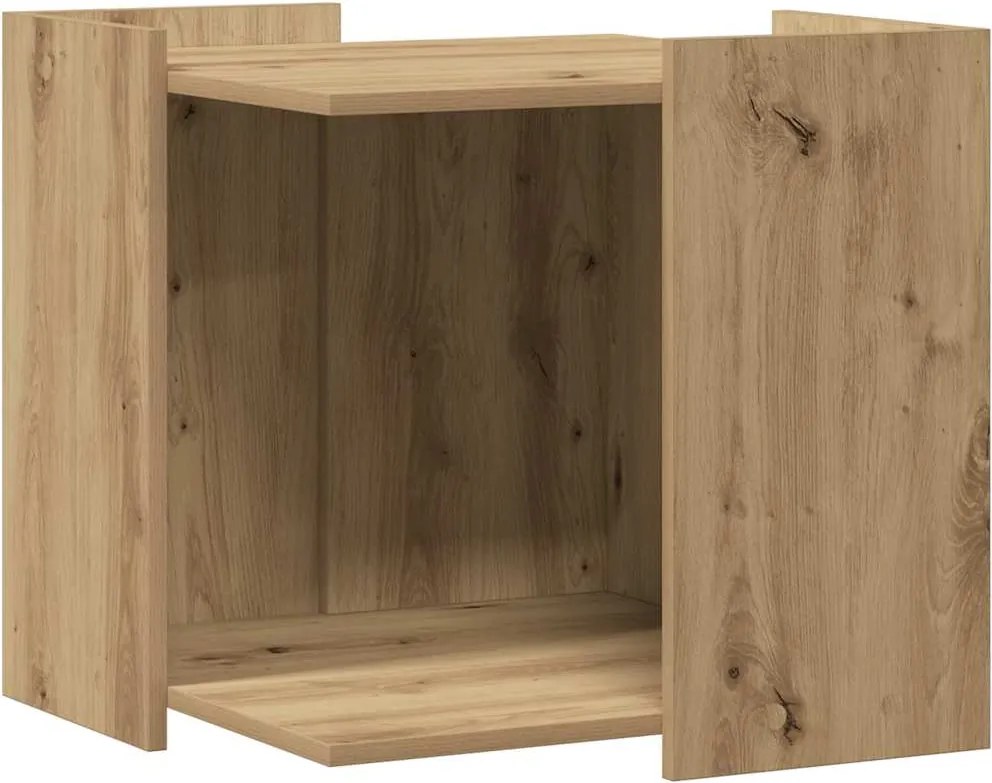 vidaXL Cutie litieră pisici stejar artizanal 53x53x51cm lemn prelucrat