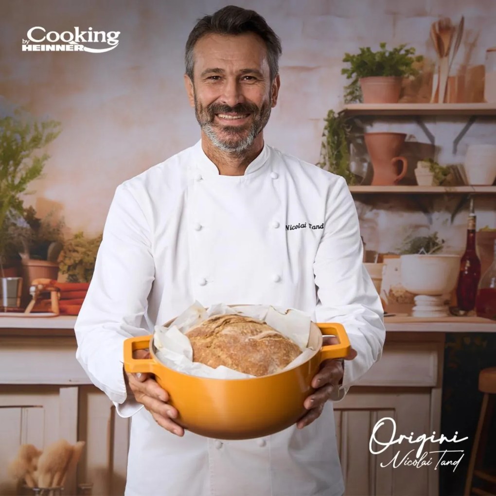 Cratiță din aluminiu turnat cu capac 20x10 cm, 2.4L – Cooking by Heinner, Colecția Origini by Nicolai Tand, pentru gătit zilnic