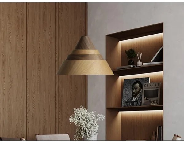 Pendul din lemn pe cablu 1xE27/60W/230V Ø 33 cm lemn masiv/stejar/nuc/lemn de cauciuc