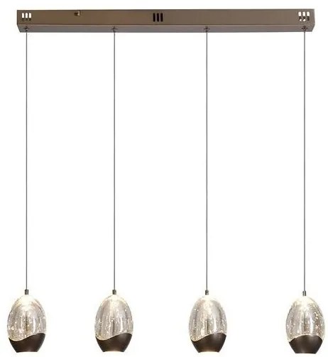 Lustra LED decorativa metal latte sticla sampanie Seeds 4Lt