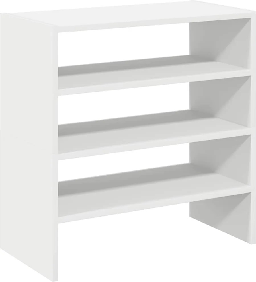 vidaXL Rafturi pantofi 2 buc stivuibile alb 60x30x30,5 cm