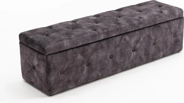 Bancheta dormitor tapitata Extravagancia, gri antic