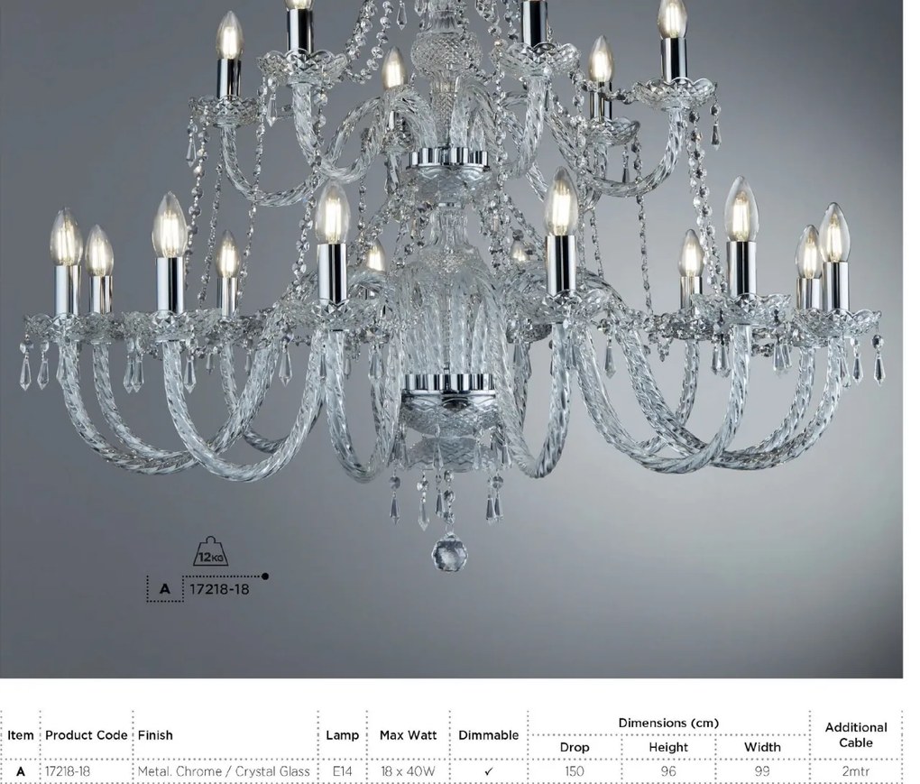 Candelabru XXL casa scarii design clasic Hale 18L 17218-18 SRT
