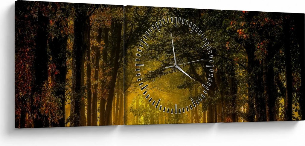 Tablou cu pădure (cu ceas) (90x30 cm)