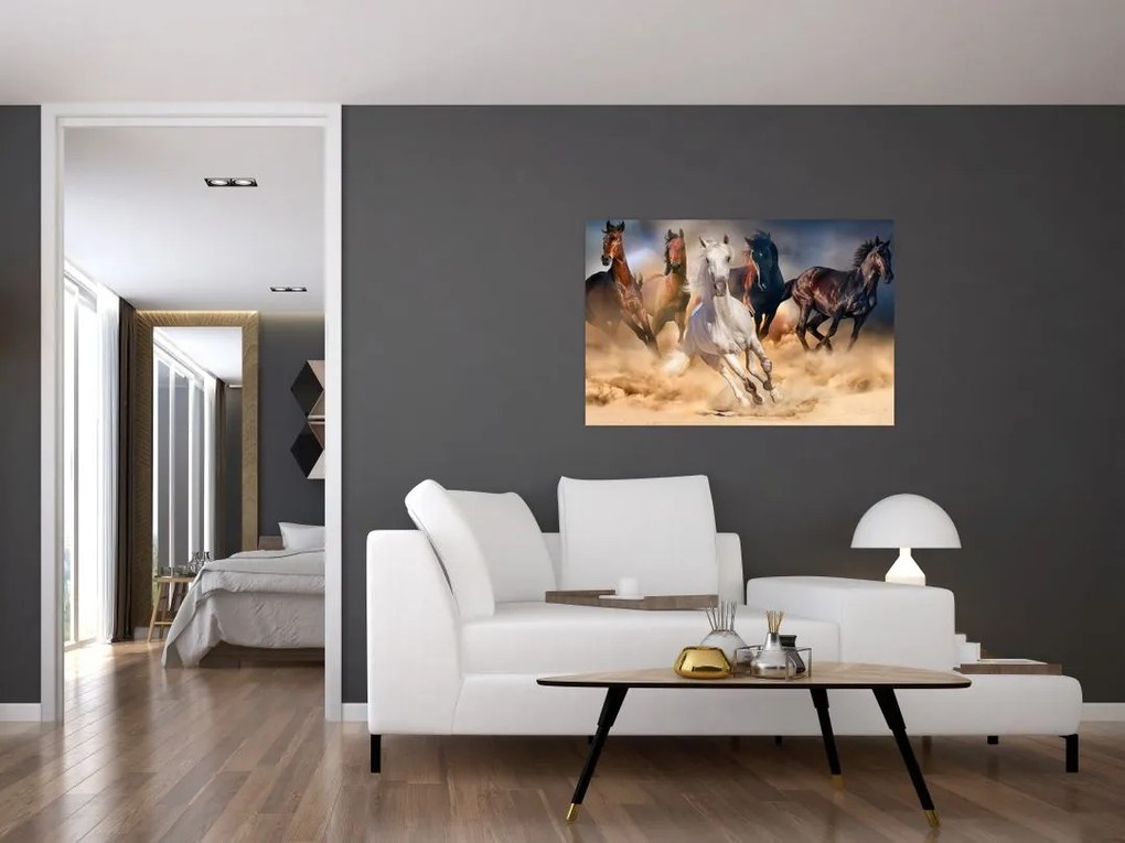 Tablou - Caii în deșert (90x60 cm)
