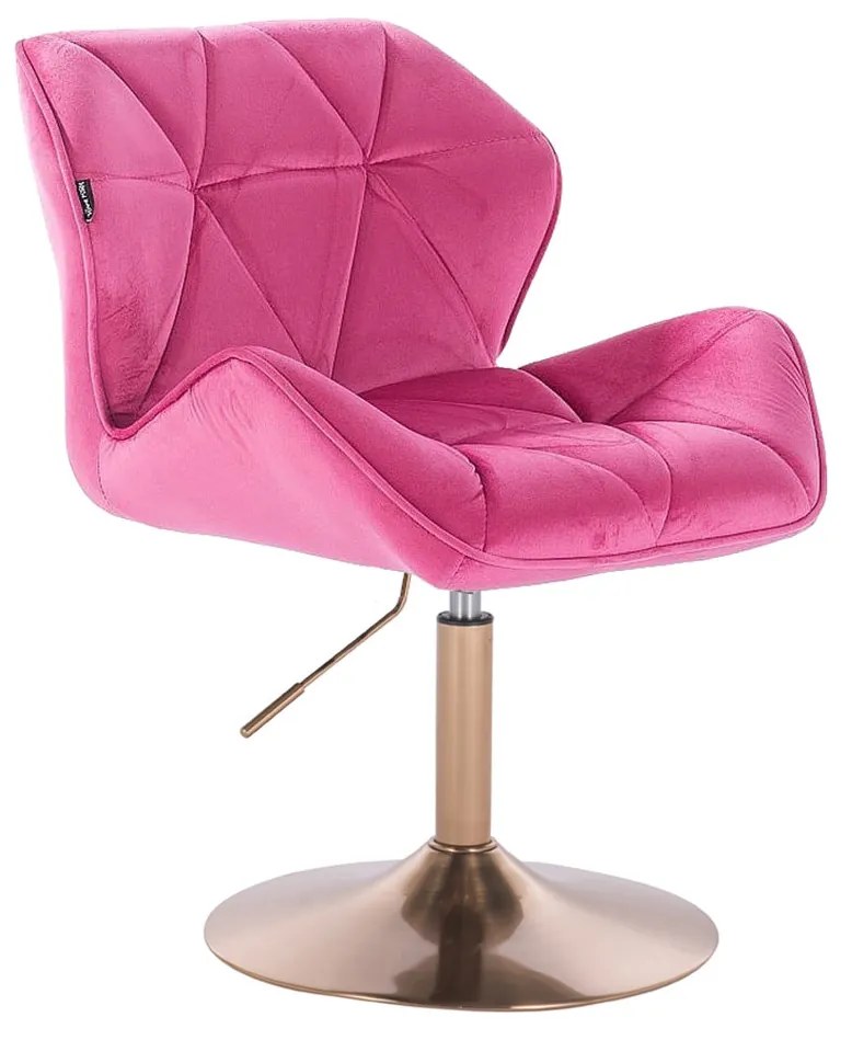 HR111N scaun Catifea Roz cu Bază Aurie