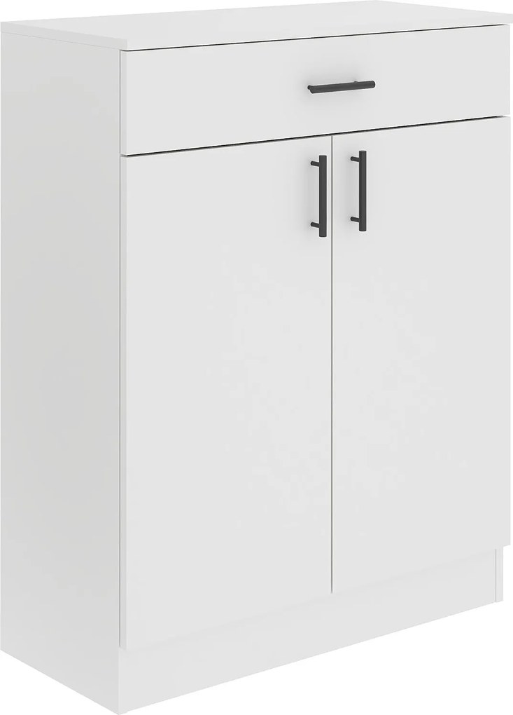 Comoda Tisa, 1 Sertar, 2 Usi, Alb, 80 x 35 x 100 cm