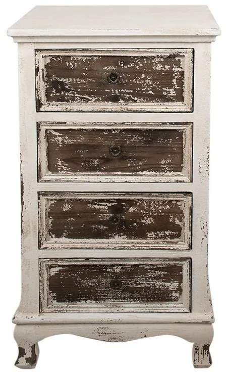 Comoda bej, din lemn masiv, cu aspect vintage, Renard
