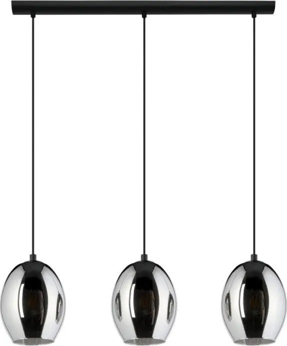 Eglo 780481 - Lustră pe cablu CADAQUES 3xE27/40W/230V negru/fumuriu