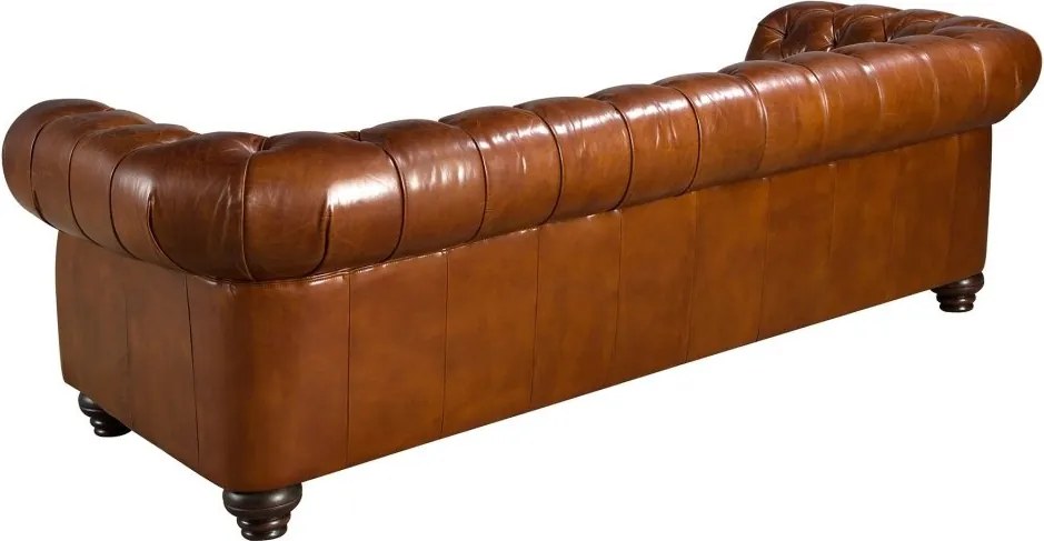 Canapea 3 locuri design italian Chesterfield piele maro