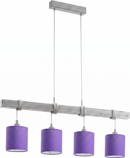 Brilagi - Lustru LED suspendat pe cablu NUBILA 4xE27/60W/230V gri/violet