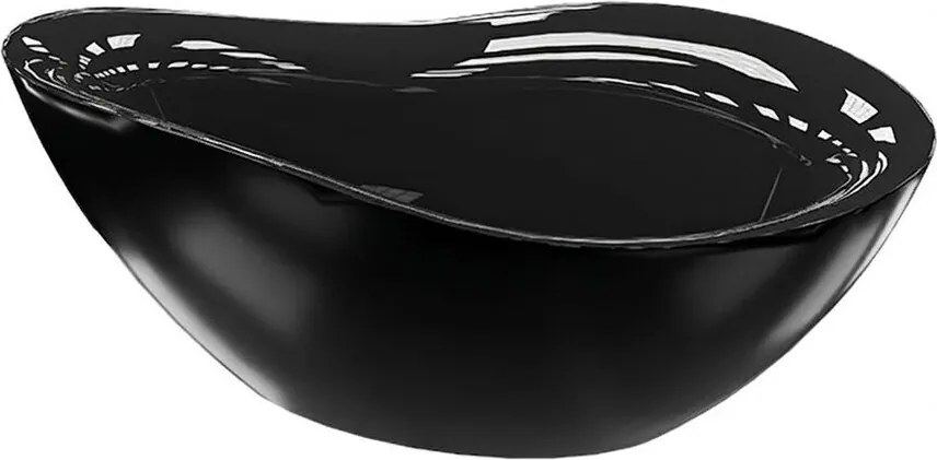 Cada freestanding Rune Oddny acril negru lucios 180x89 cm