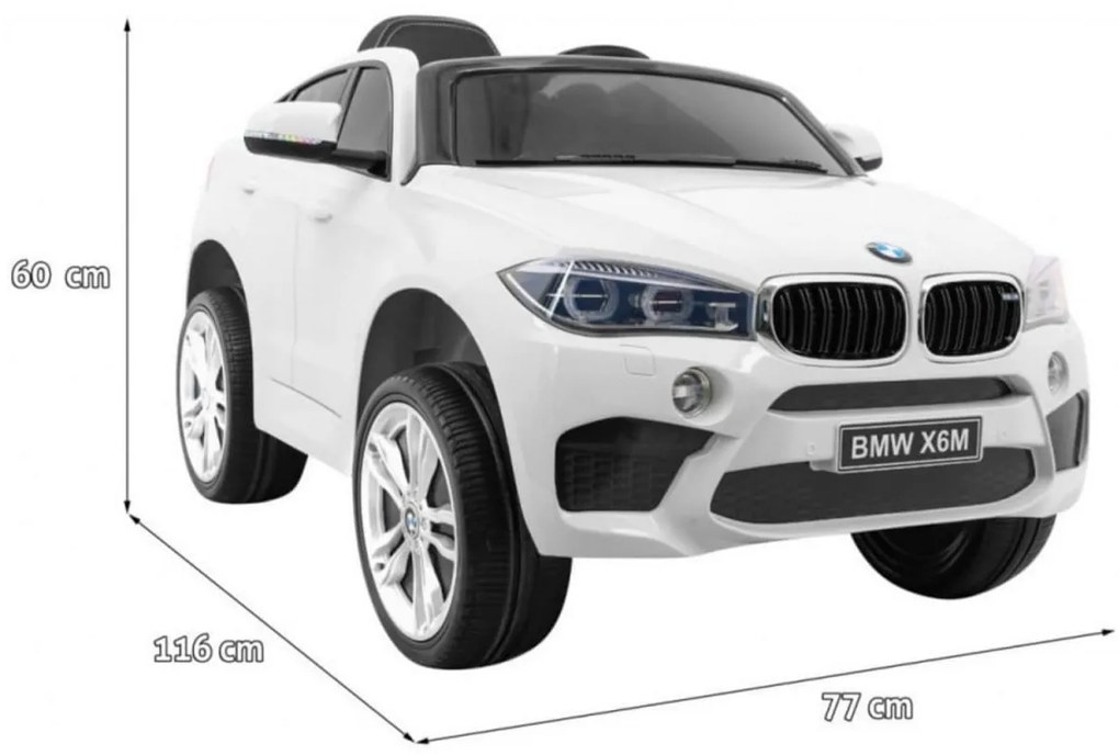 Masinuta Electrica cu acumulator pentru copii NOVOKIDS™ BMW X6 M, Roti din Cauciuc EVA, Max 30 kg , Usi cu deschidere , Baterie12V, 2 Viteze, Lungime