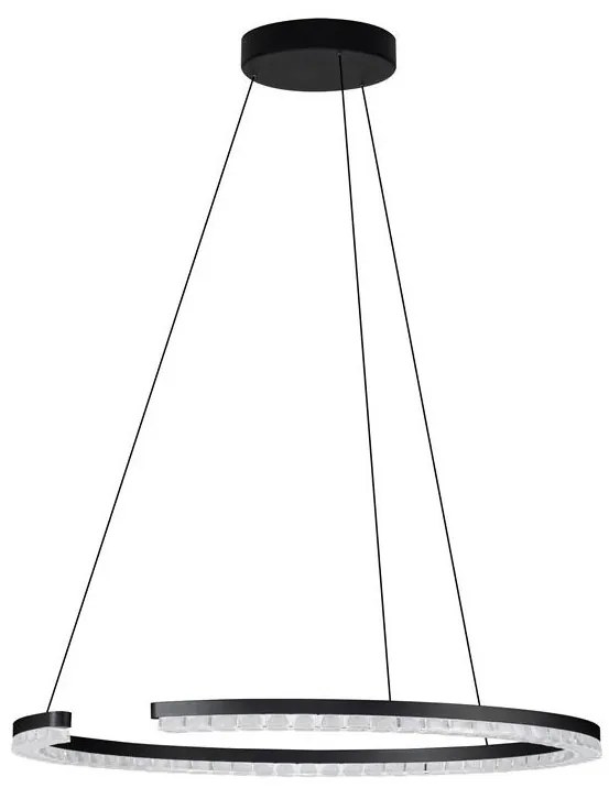 Lustra circulara aluminiu negru GREAMY D-65cm