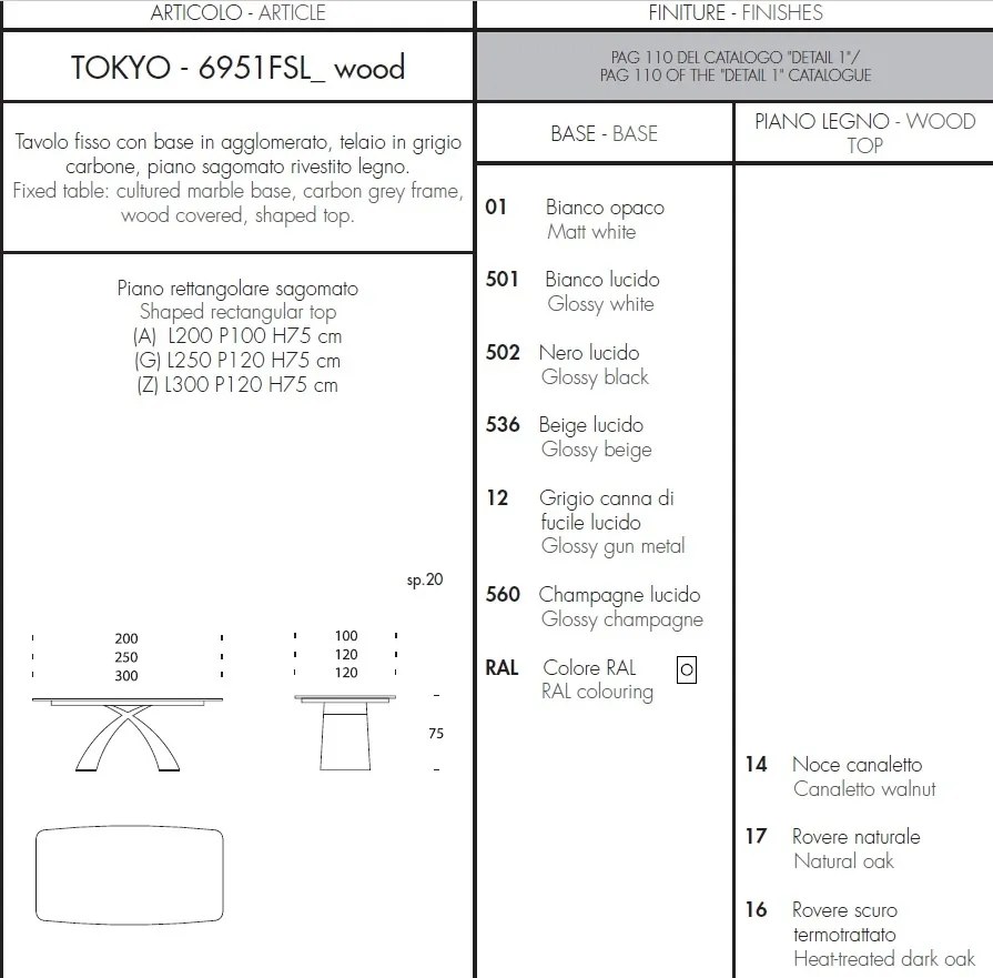 Masa eleganta design LUX Tokyo 300x120cm