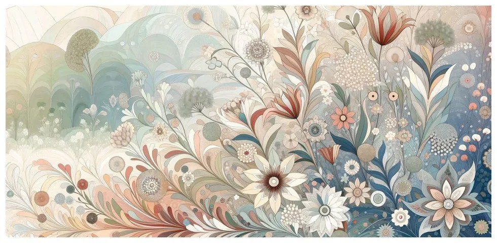 Tablou compoziție florală stilizată