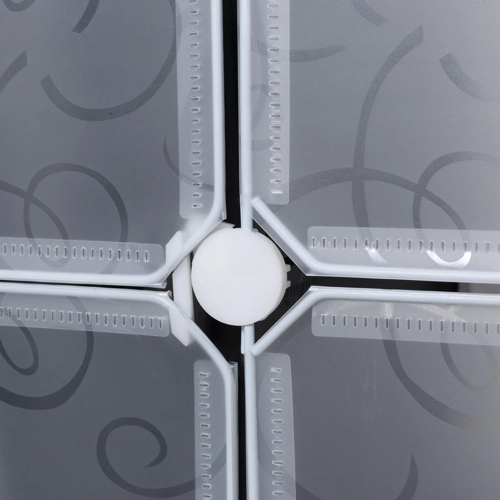 HOMCOM Șifonier cu design în cuburi, 2 cuburi mari și 9 cuburi mici, plastic, metal, 111L x 47L x 183Î cm, Negru+Alb | Aosom Romania