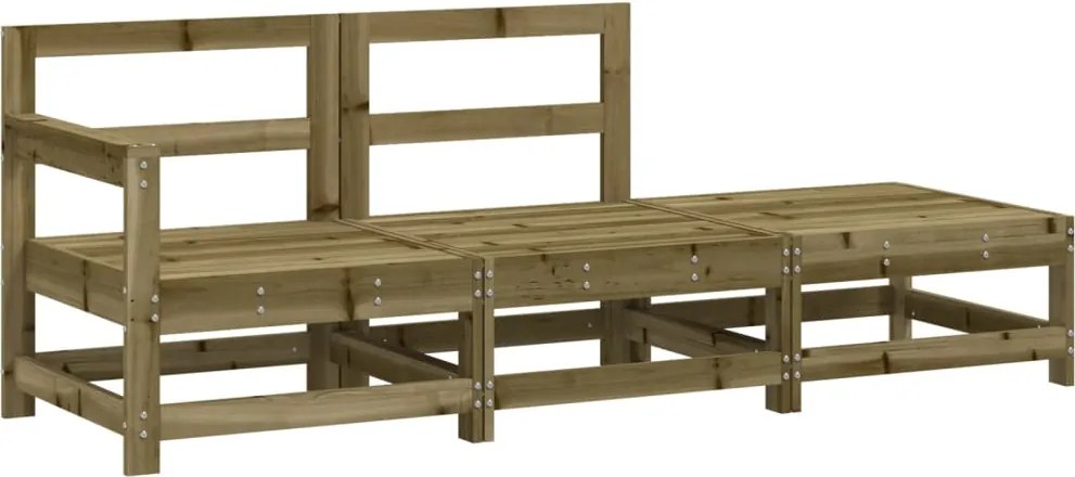 vidaXL Set mobilier de grădină, 3 piese, lemn de pin impregnat