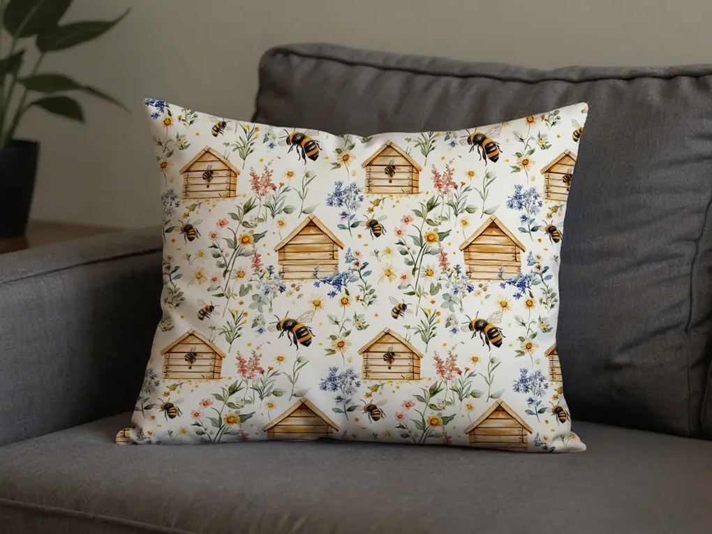 Fata de perna din bumbac WOODEN HOUSES POLY 50x70 cm, colorat