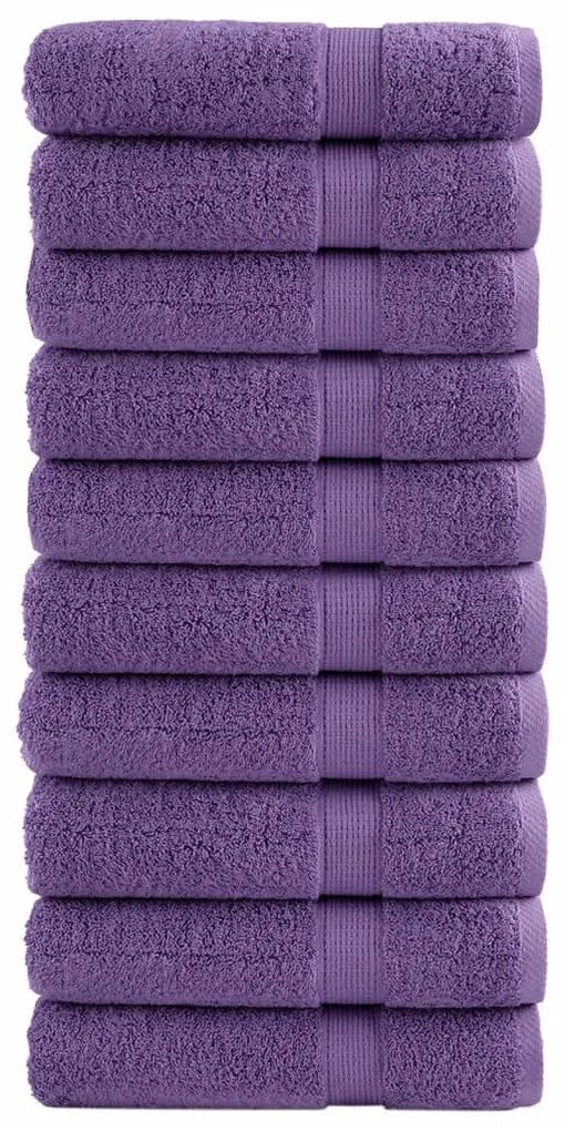 vidaXL Prosoape de mâini premium SOLUND 10buc. violet 50x100 cm 600gsm