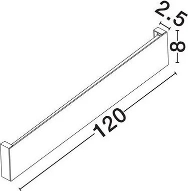 Aplica exterior alba liniara 120cm IP65 LED METRIC