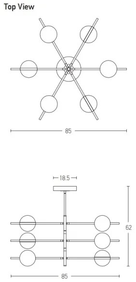 Lustră LED pe tijă LED/45W/230V Zambelis 2002