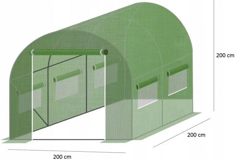Solar de grădină verde 2 m x 2 m