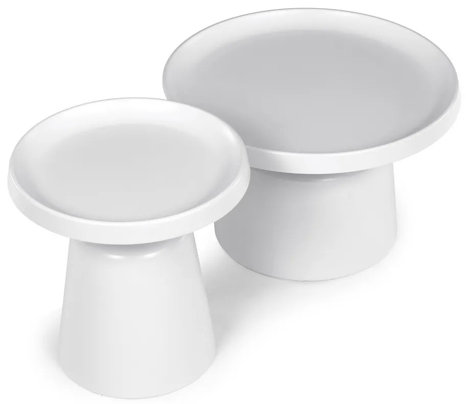 Set de măsuțe de cafea F4114 WT, alb, 2 buc.