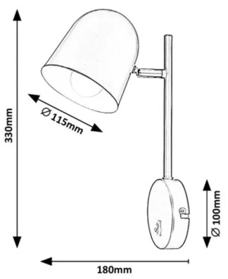 Aplică EGON 1xE14/40W/230V neagră Rabalux 5242