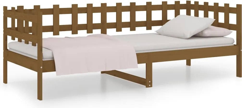 vidaXL Pat de zi, maro miere, 80x200 cm, lemn masiv de pin